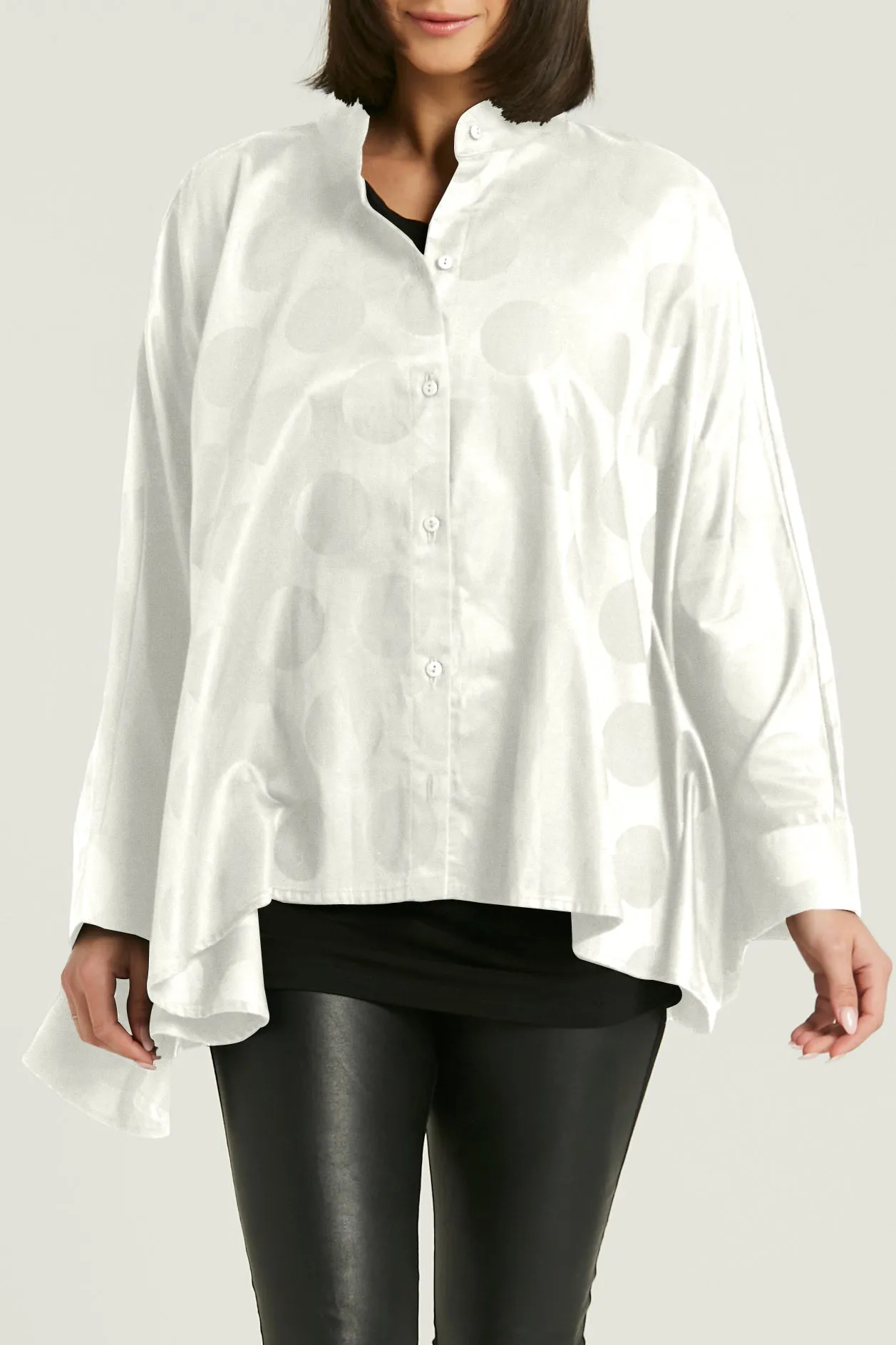 Cotton Jacquard Cape Shirt