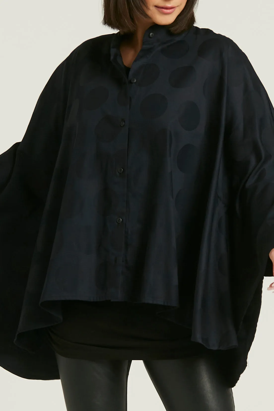Cotton Jacquard Cape Shirt