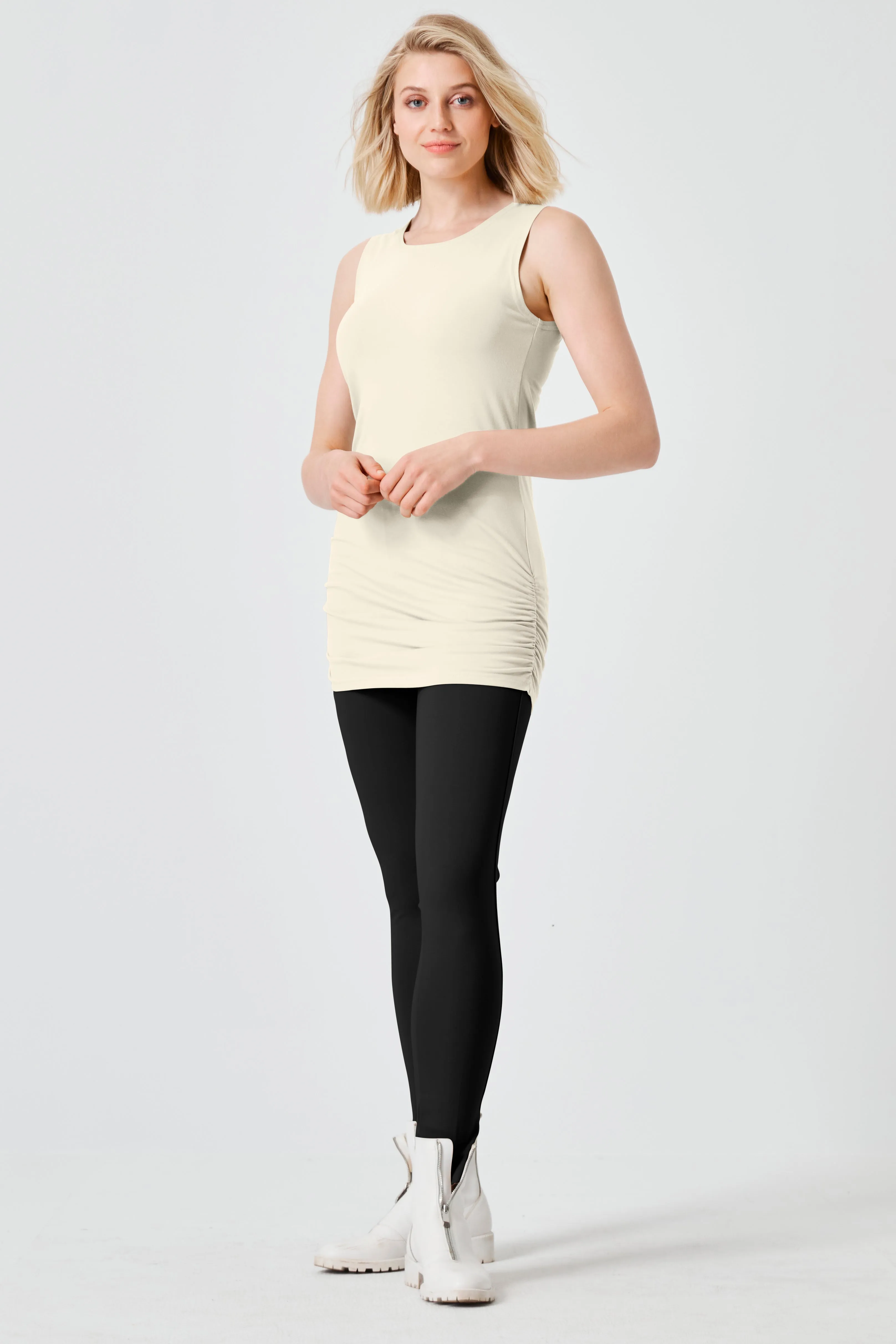 Cotton Lycra Ruche Tank