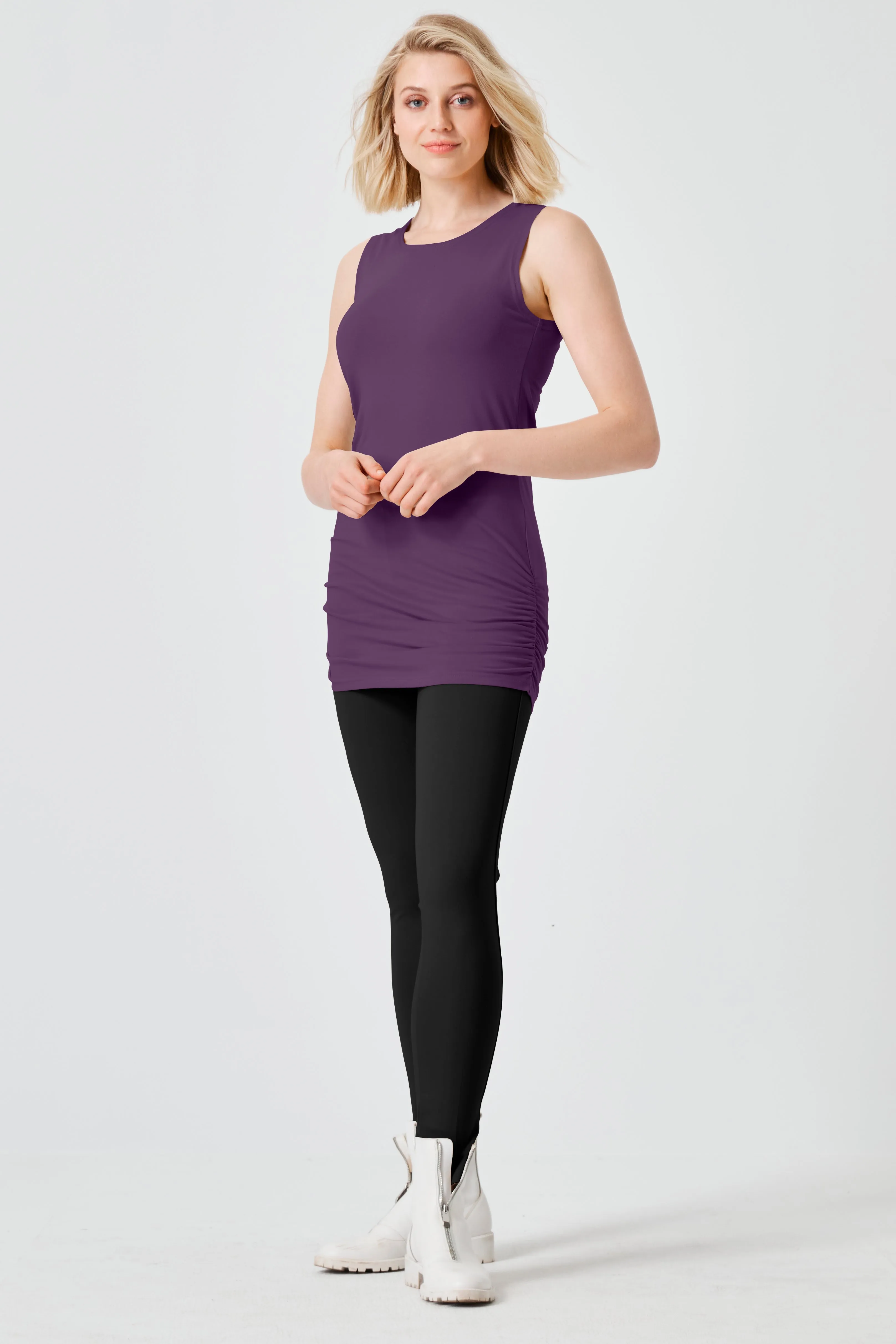 Cotton Lycra Ruche Tank