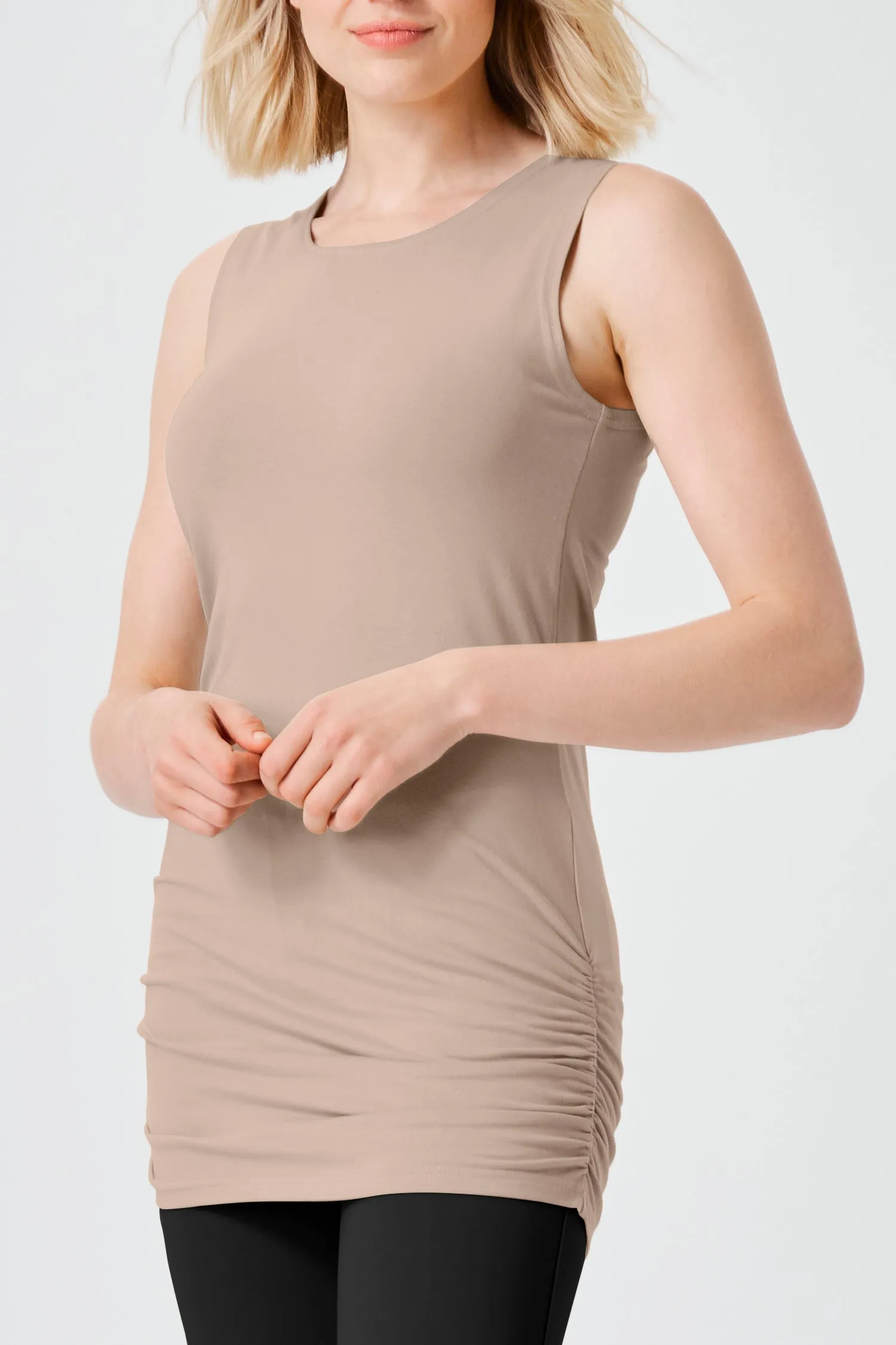 Cotton Lycra Ruche Tank