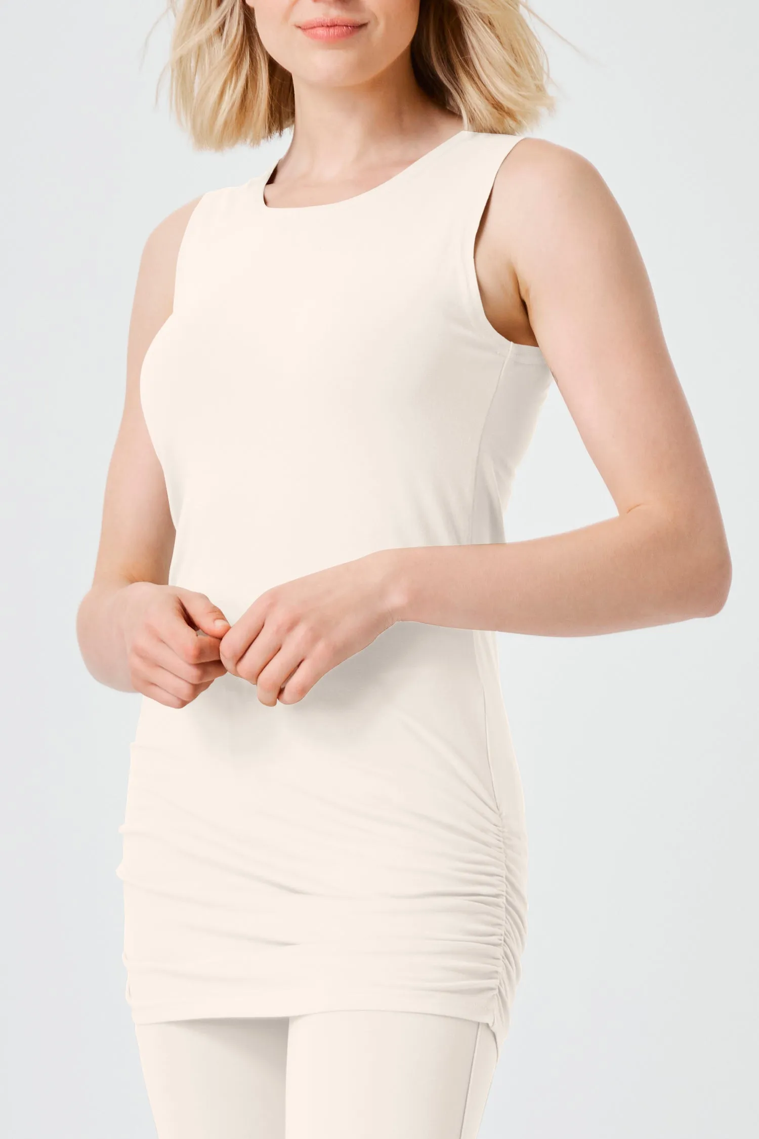 Cotton Lycra Ruche Tank