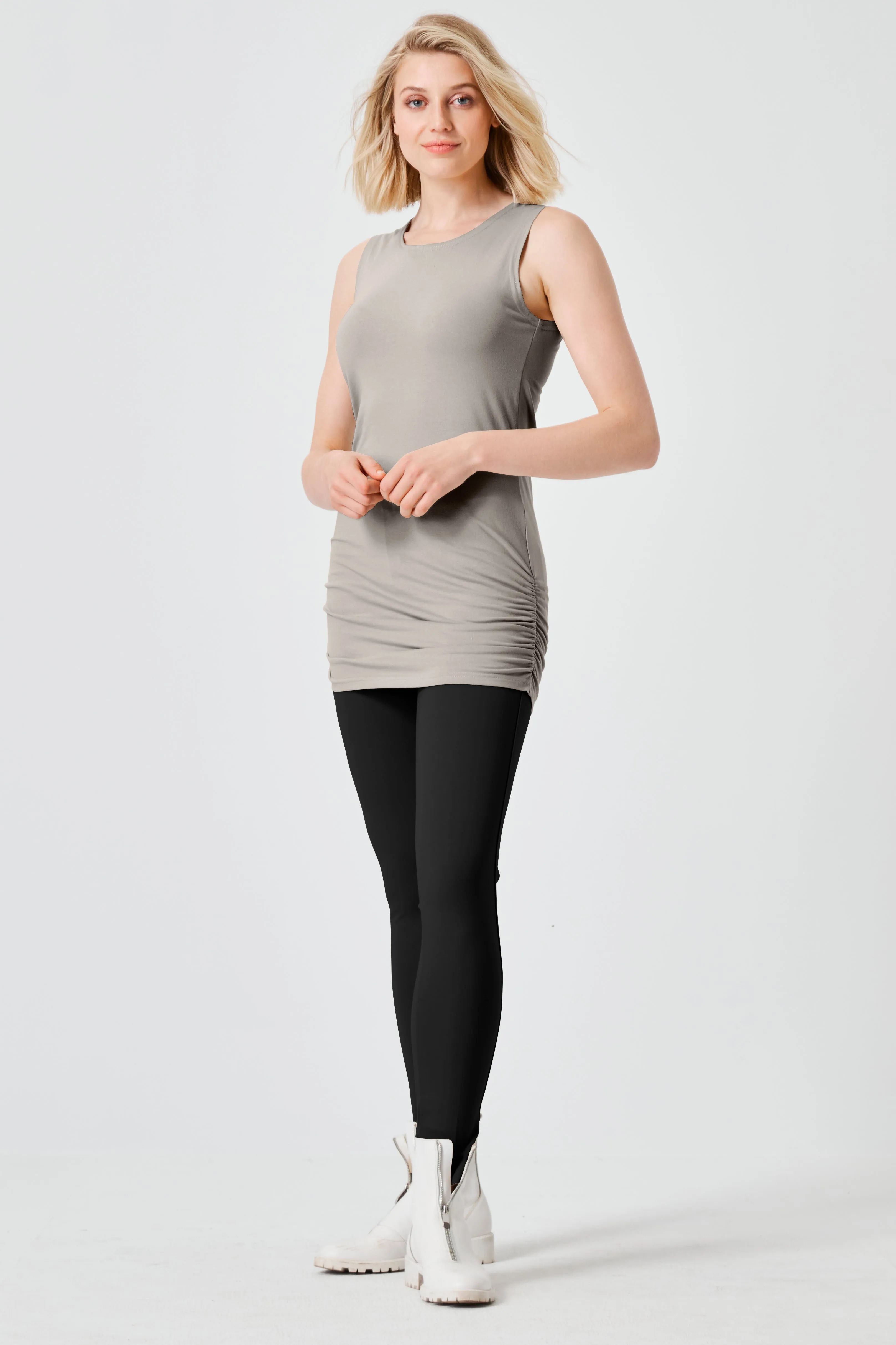 Cotton Lycra Ruche Tank