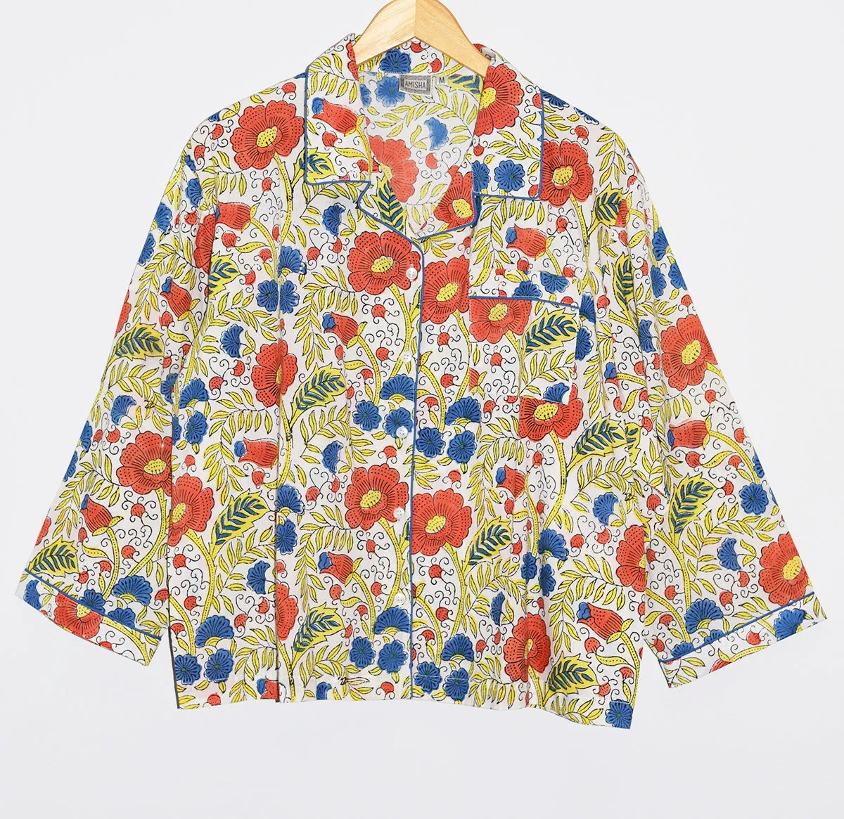 Cotton Pajama Set | Red Poppies