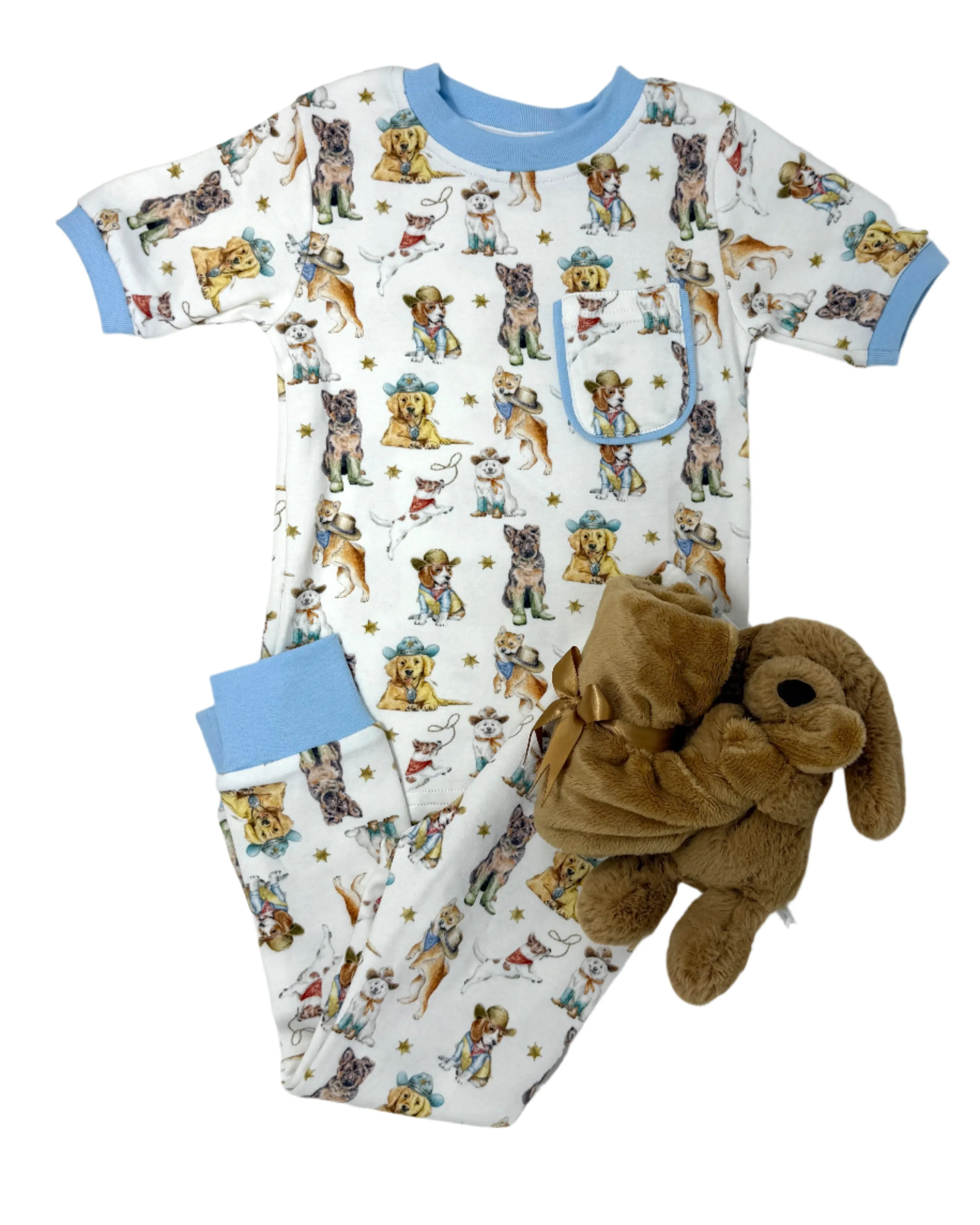 Cowboy Pups Organic Cotton 2pc Pajamas