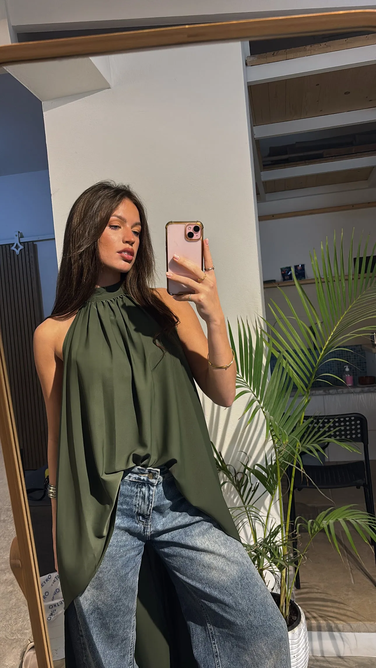 Crepelle Blouse -Olive