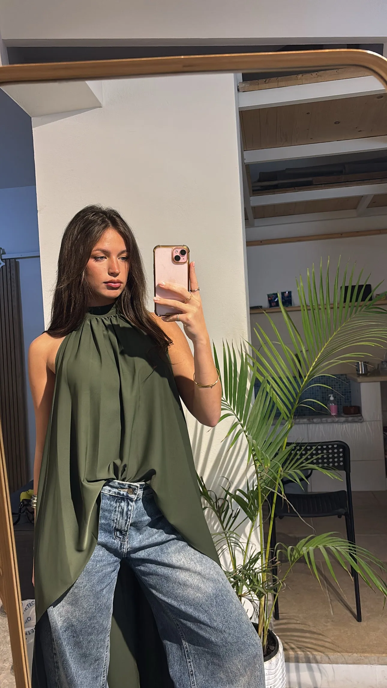 Crepelle Blouse -Olive