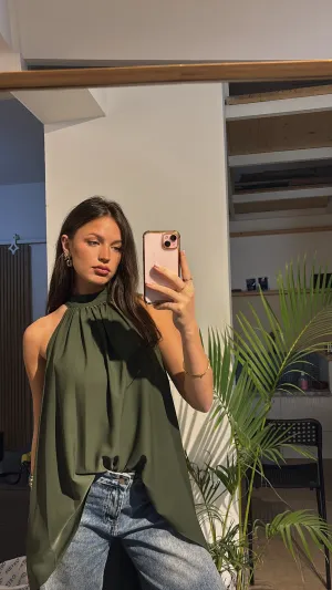 Crepelle Blouse -Olive