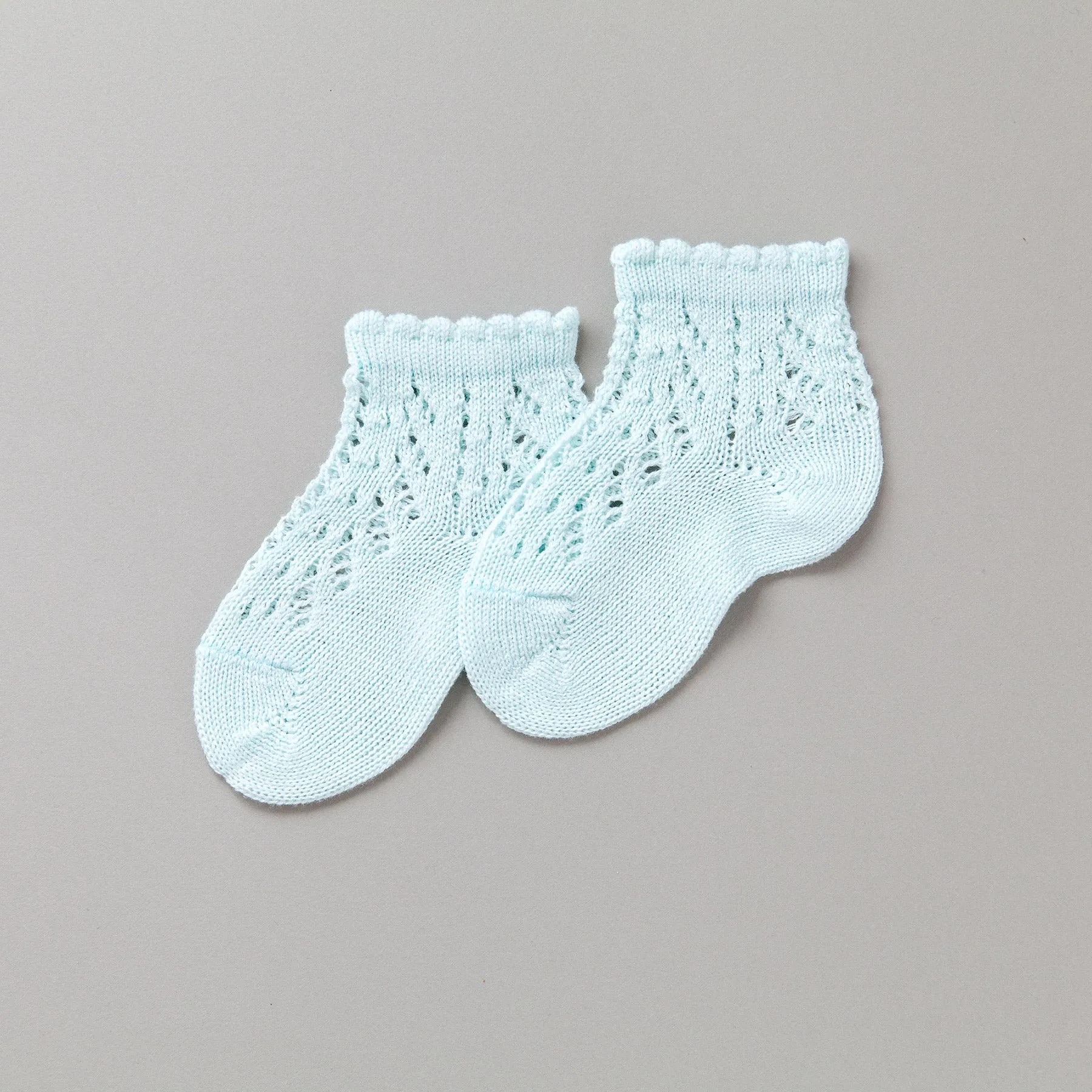 Crochet Ankle Socks, Seafoam