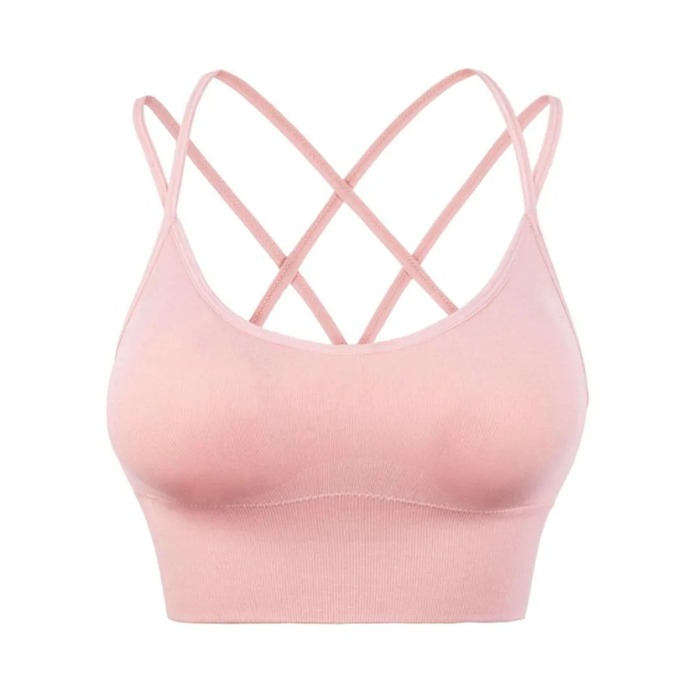Cross Back Padded Cropped Sports Bra