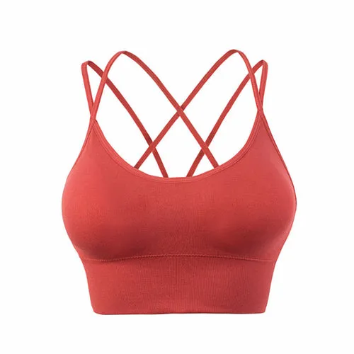 Cross Back Padded Cropped Sports Bra
