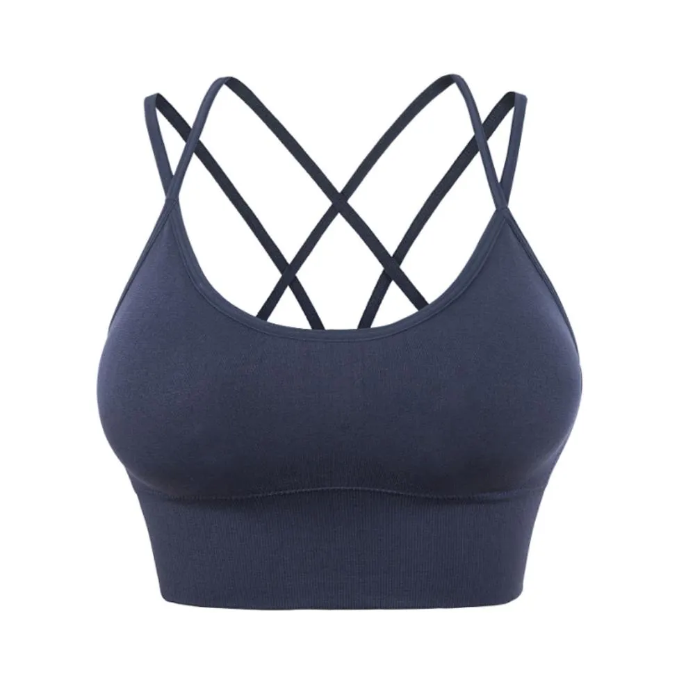 Cross Back Padded Cropped Sports Bra