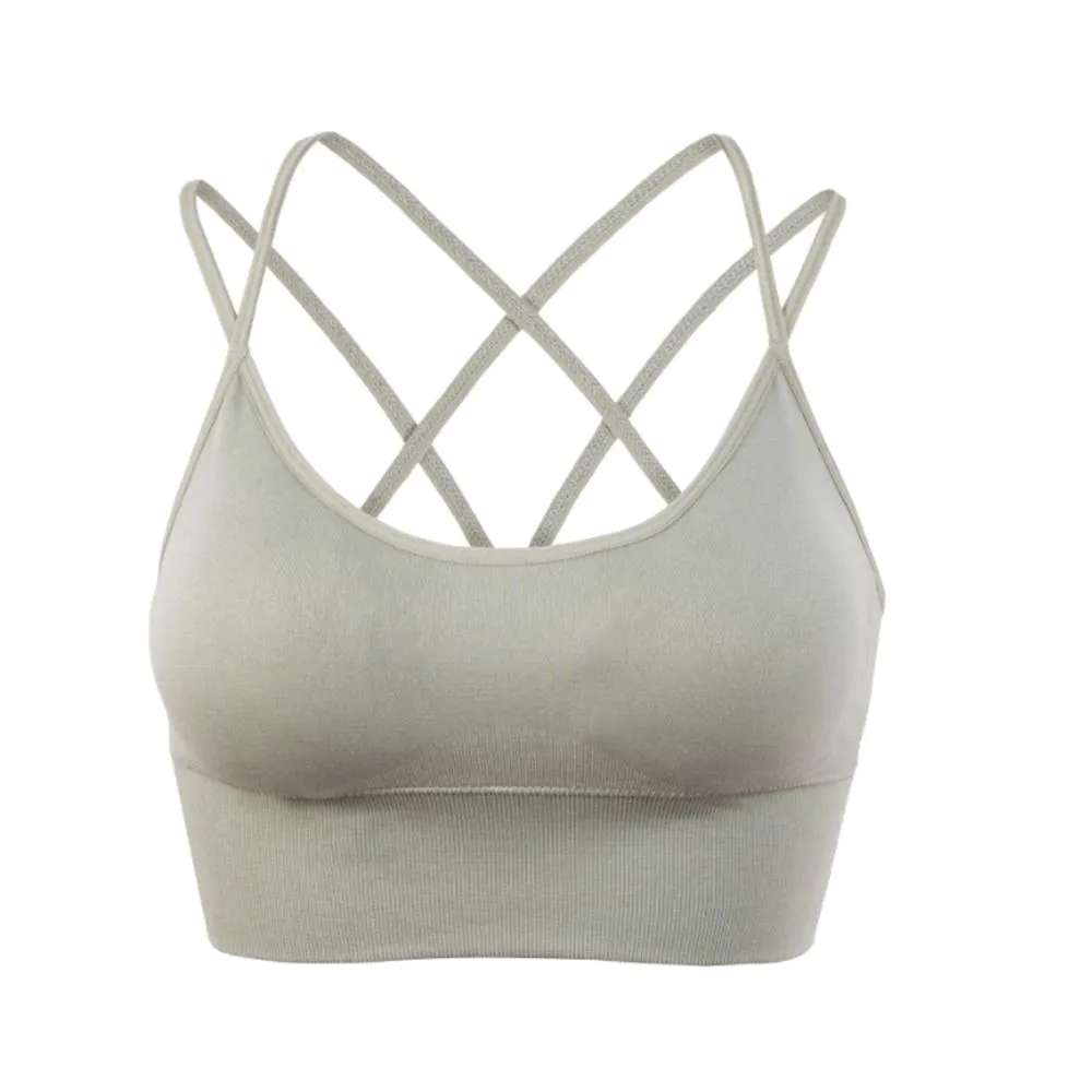Cross Back Padded Cropped Sports Bra