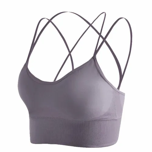 Cross Back Padded Cropped Sports Bra