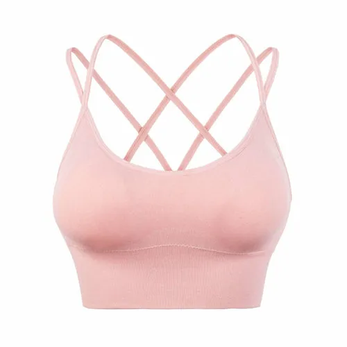Cross Back Padded Cropped Sports Bra