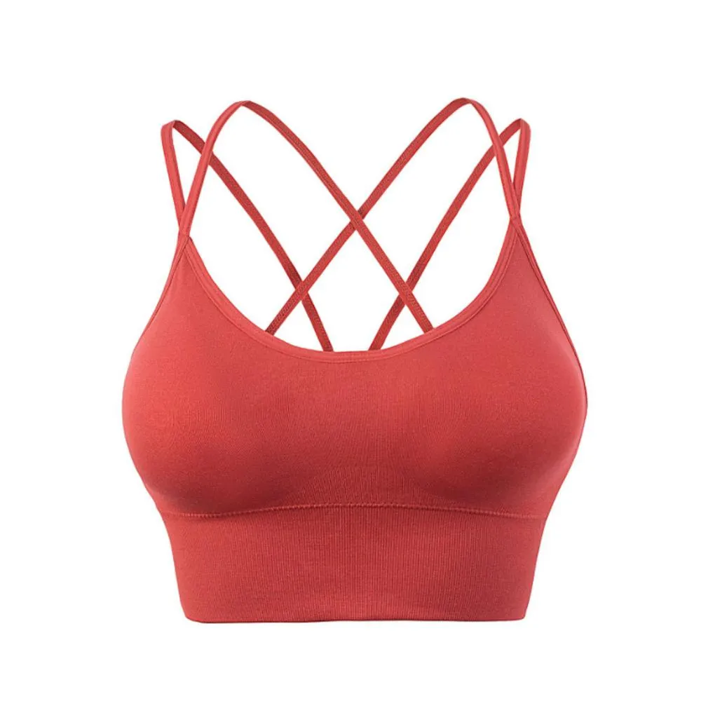 Cross Back Padded Cropped Sports Bra