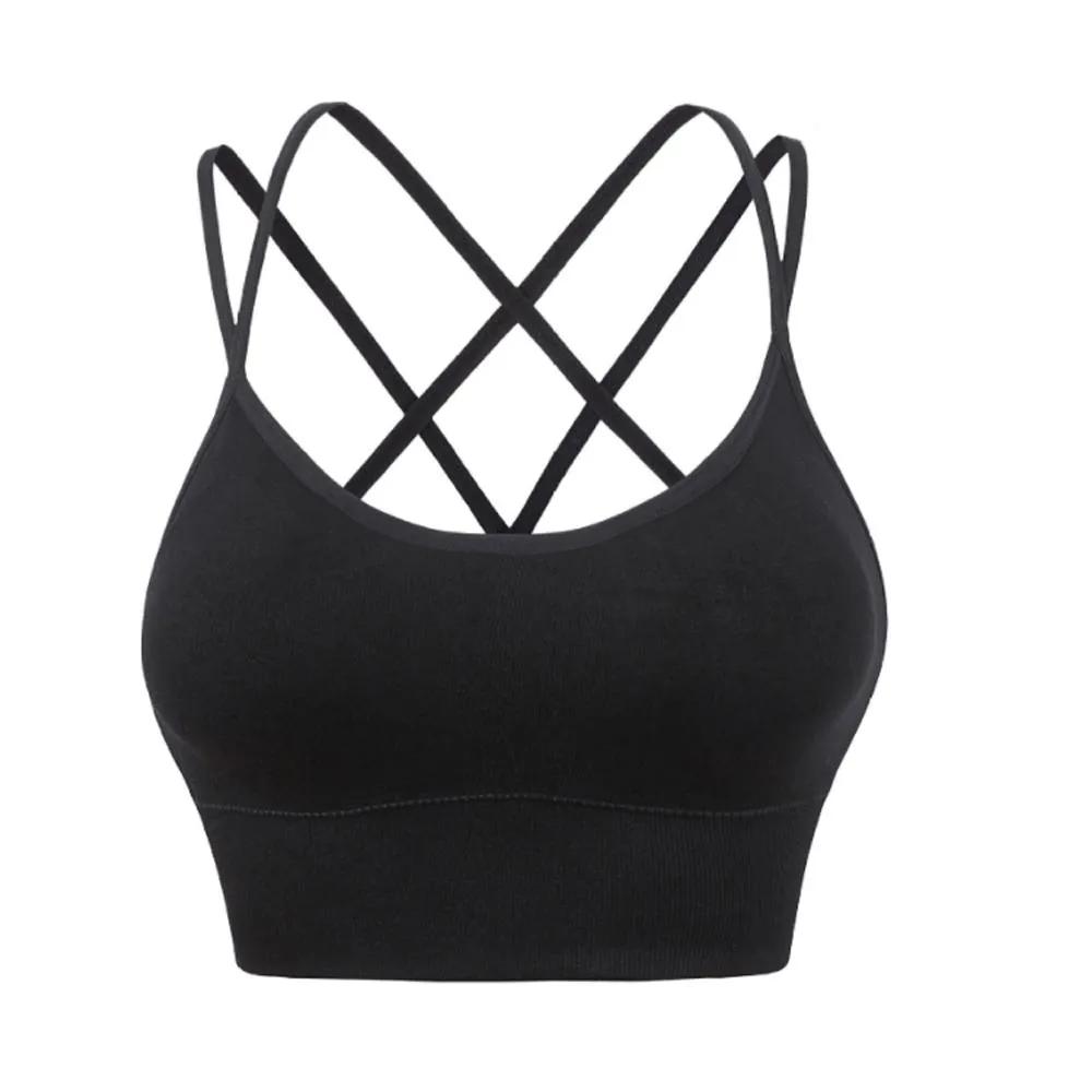 Cross Back Padded Cropped Sports Bra
