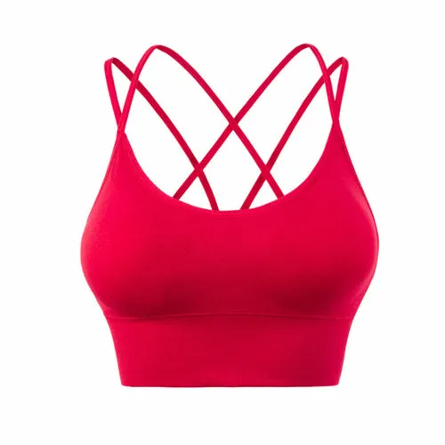 Cross Back Padded Cropped Sports Bra