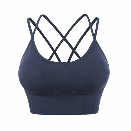 Cross Back Padded Cropped Sports Bra