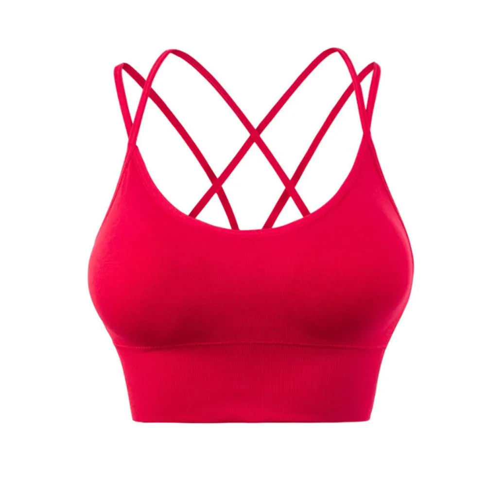 Cross Back Padded Cropped Sports Bra