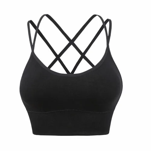Cross Back Padded Cropped Sports Bra