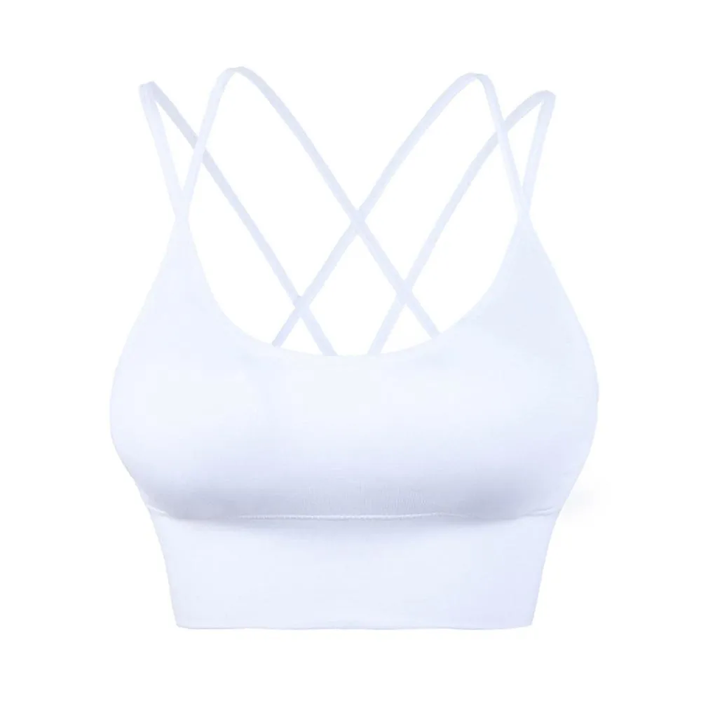 Cross Back Padded Cropped Sports Bra