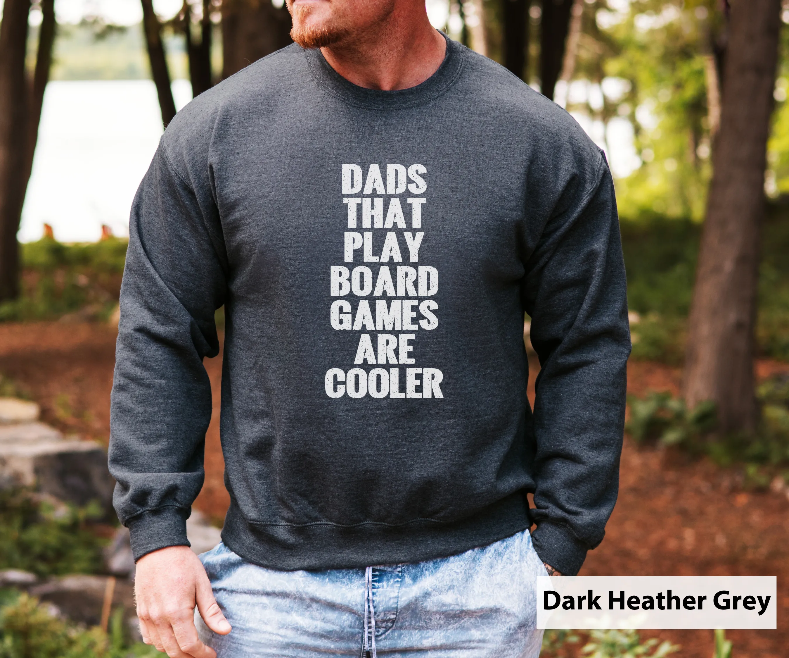 Dads That Play Board Games Are Cooler _ Adult Unisex Crewneck Sweatshirt