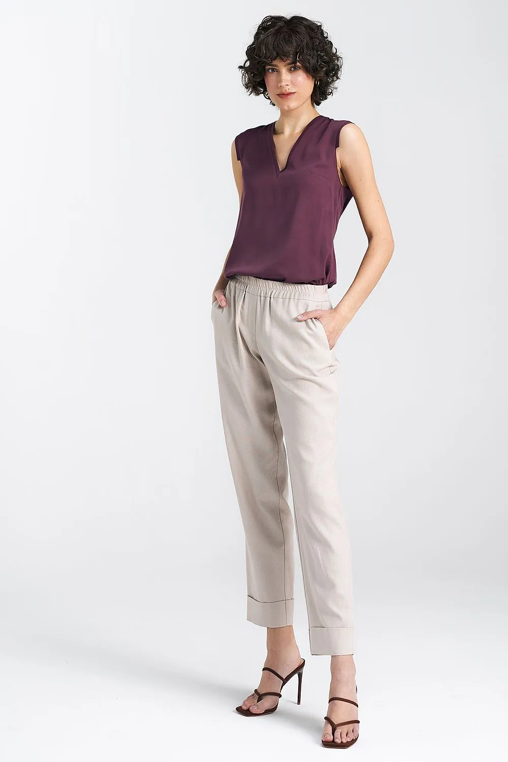 Delicate Pleat V-Neck Blouse