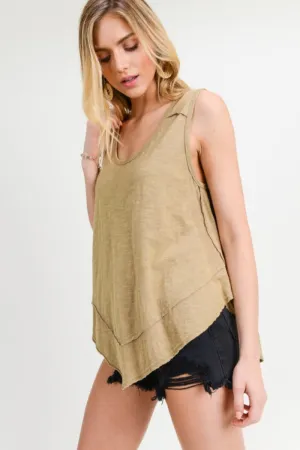 Diagonal Hemline Tank