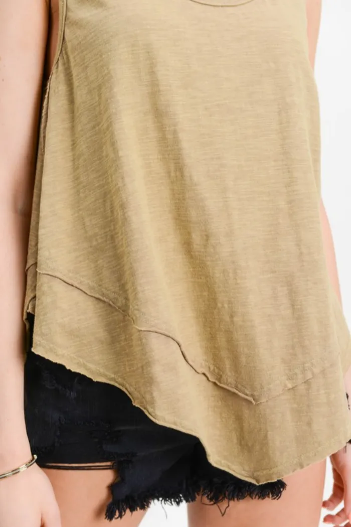 Diagonal Hemline Tank