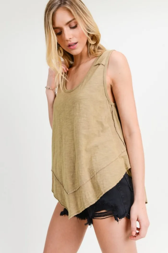 Diagonal Hemline Tank