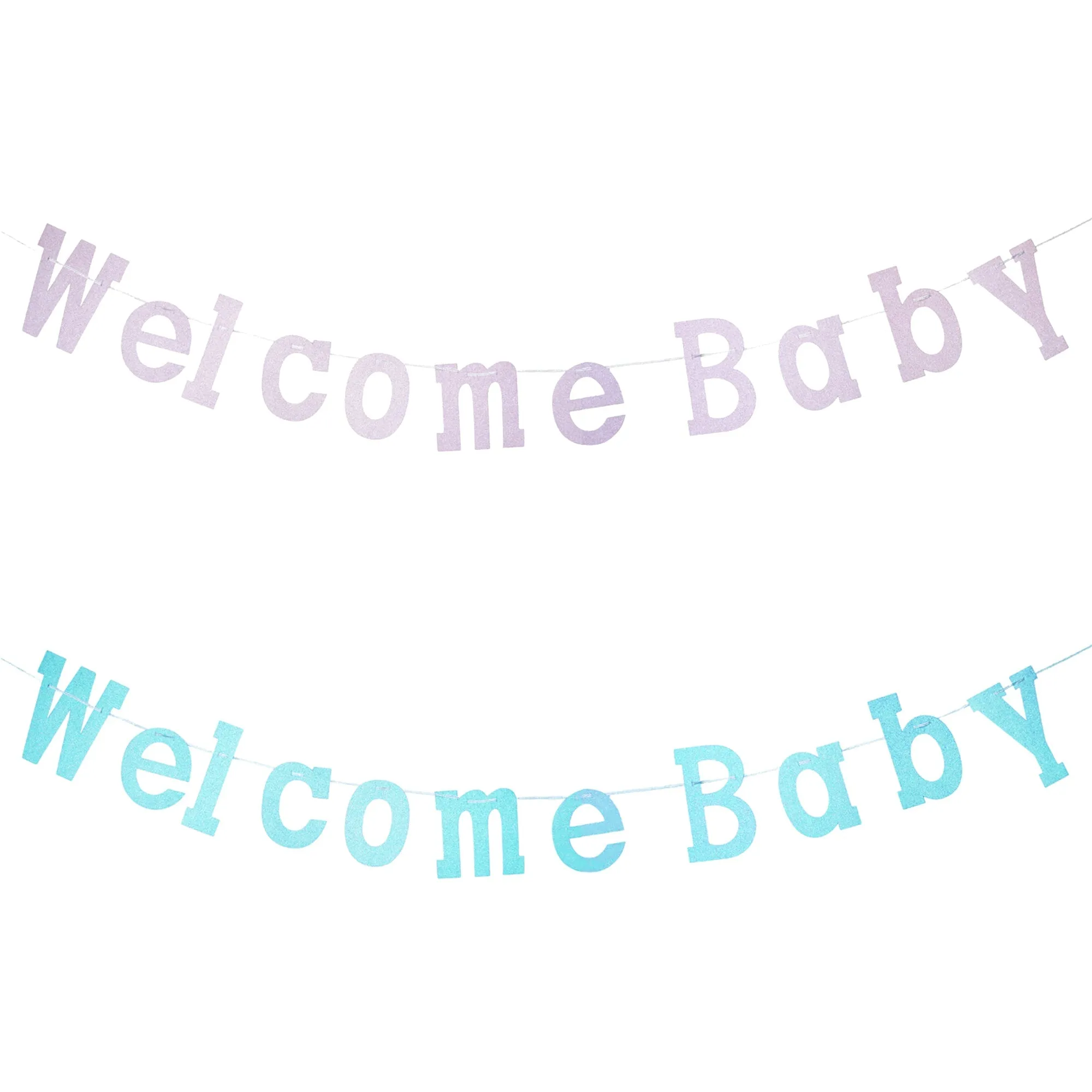 Diamond Glitter 'Welcome Baby" Garland, 7-Inch, 7-Feet