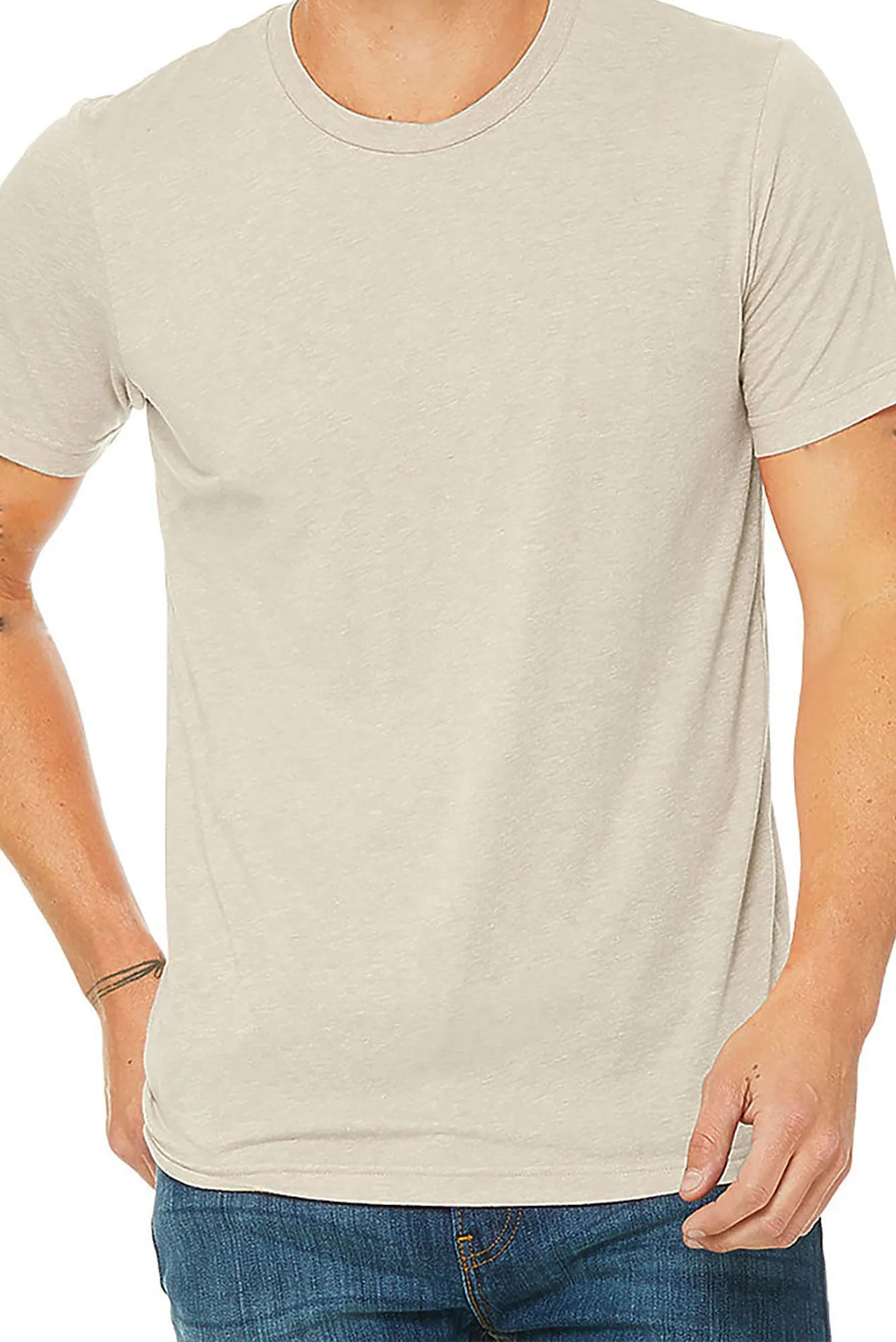DISCONTINUED-Leopard Jesus & America Too Unisex Tri-Blend Short Sleeve Tee
