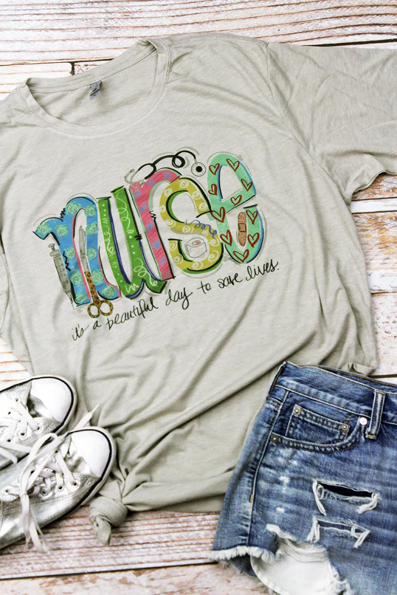 DISCONTINUED! Nurse Doodle Poly/Cotton Tee