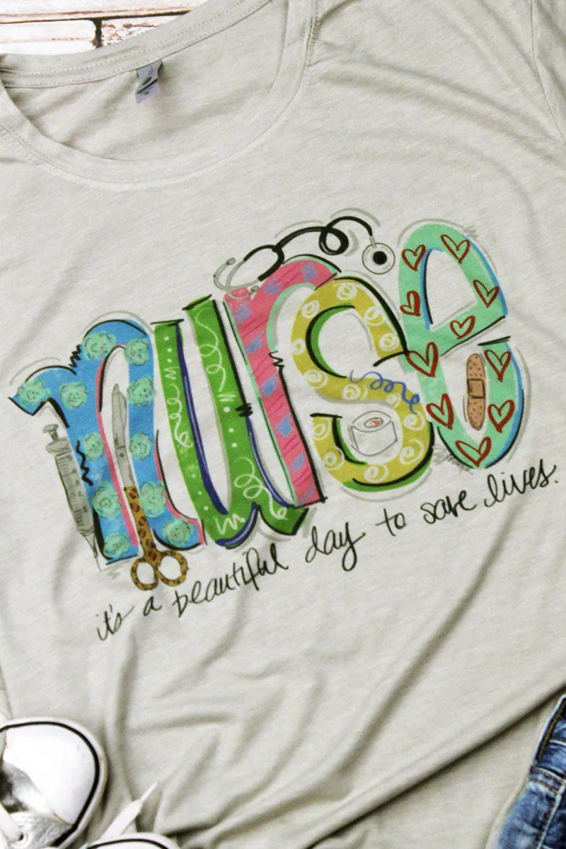 DISCONTINUED! Nurse Doodle Poly/Cotton Tee