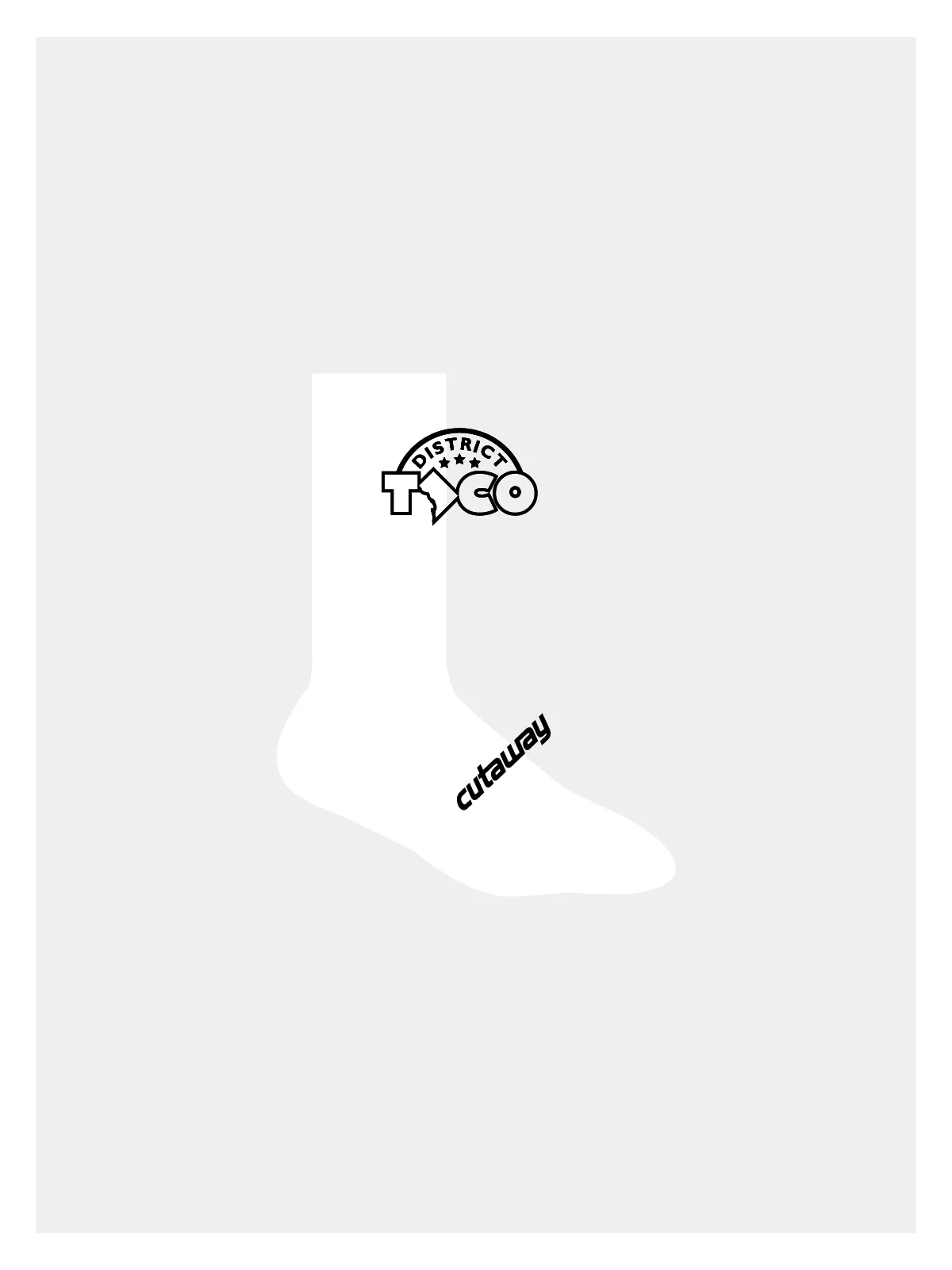 District Taco 7" Sock - WHITE