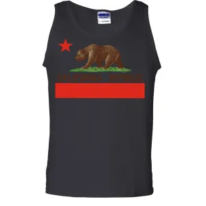 Don Pimentel California Republic Bear Flag Brown Text Asst Colors Tank Top