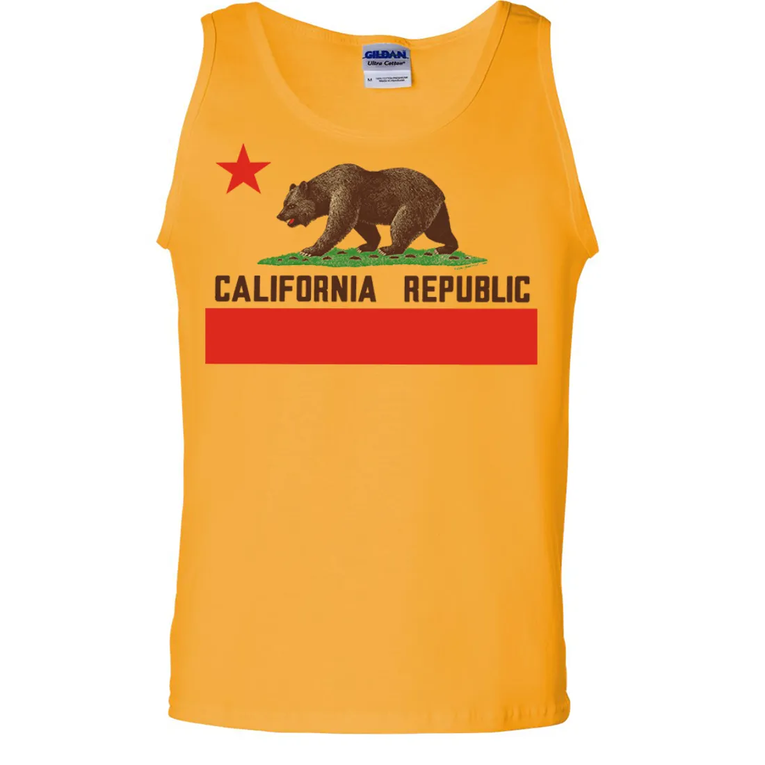 Don Pimentel California Republic Bear Flag Brown Text Asst Colors Tank Top