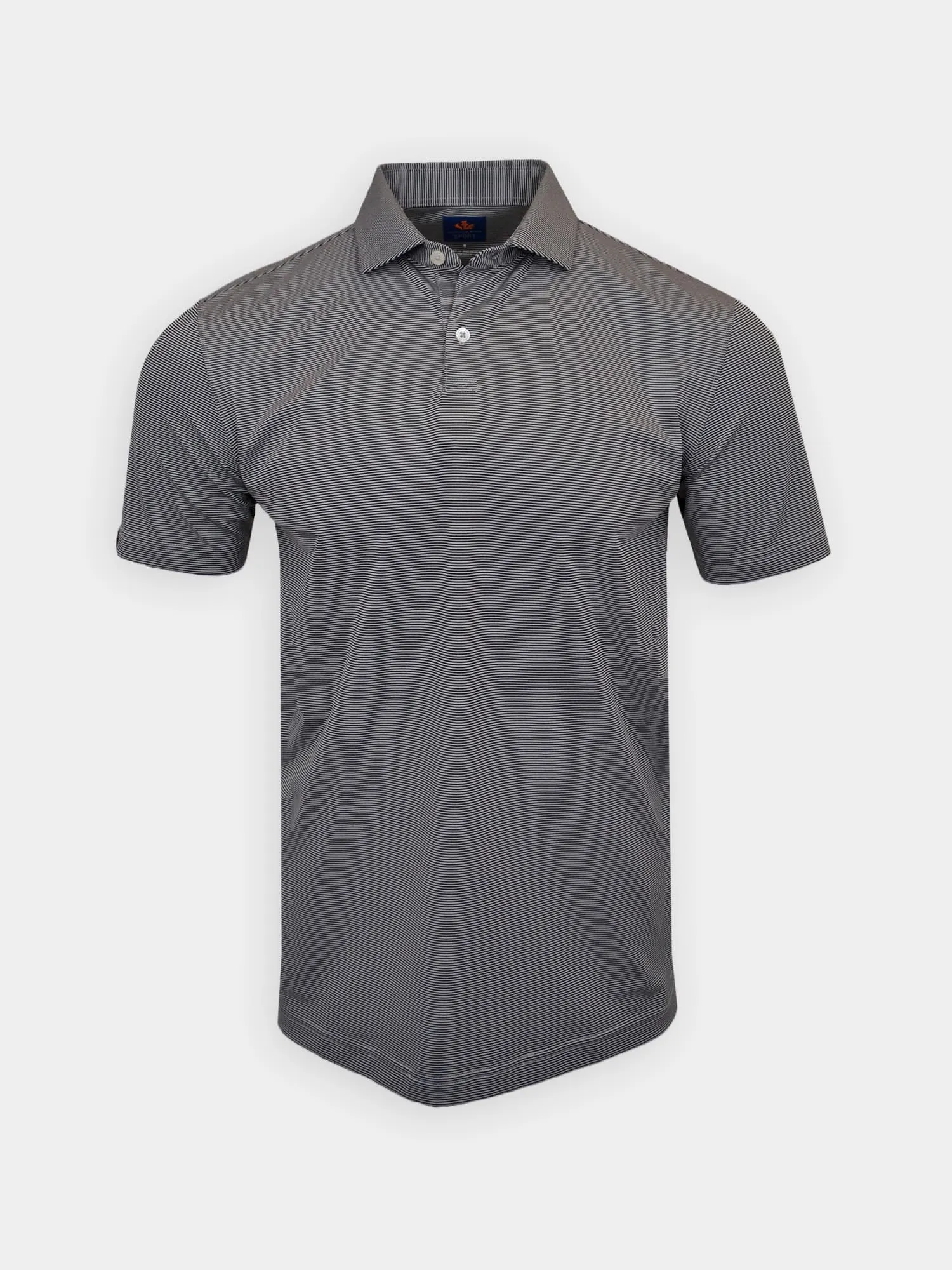 Donald Ross Mens Hugh Pique Sport Fit Polo - QUARRY/BLACK