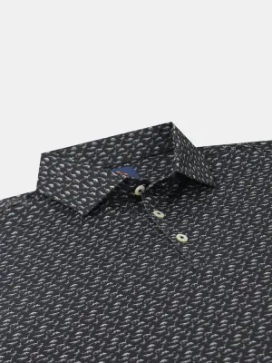 Donald Ross Mens Sport Fit Angus Polo - BLACK/QUARRY