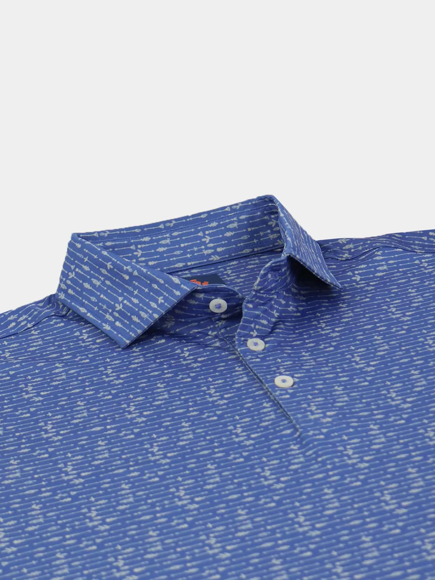 Donald Ross Mens Sport Fit Boone Arrow Print Polo - LAPIS SHADOW