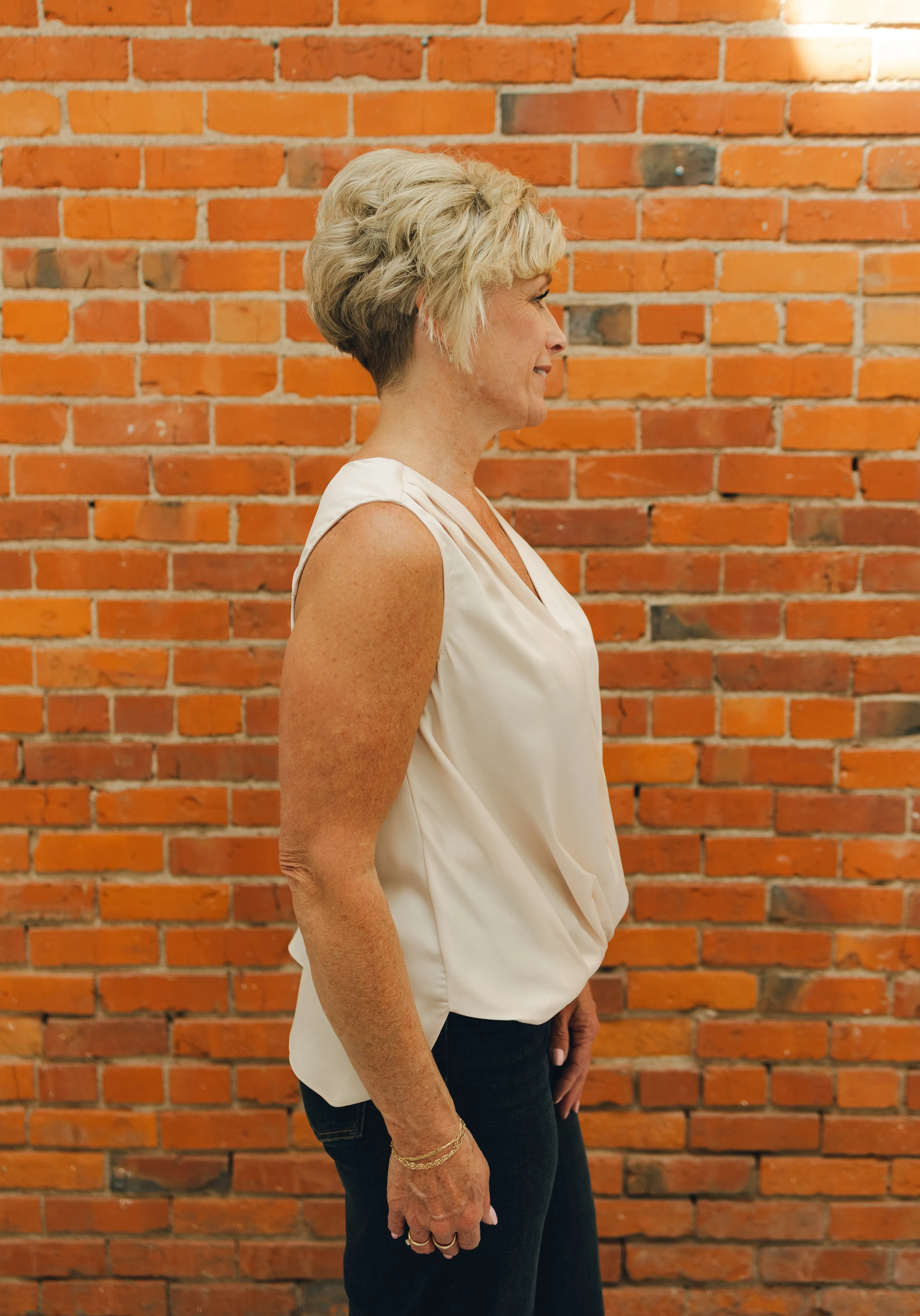 Draped Sleeveless Blouses - Shell