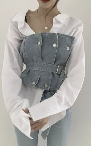 Dressy Casual Sleeveless Denim Vest