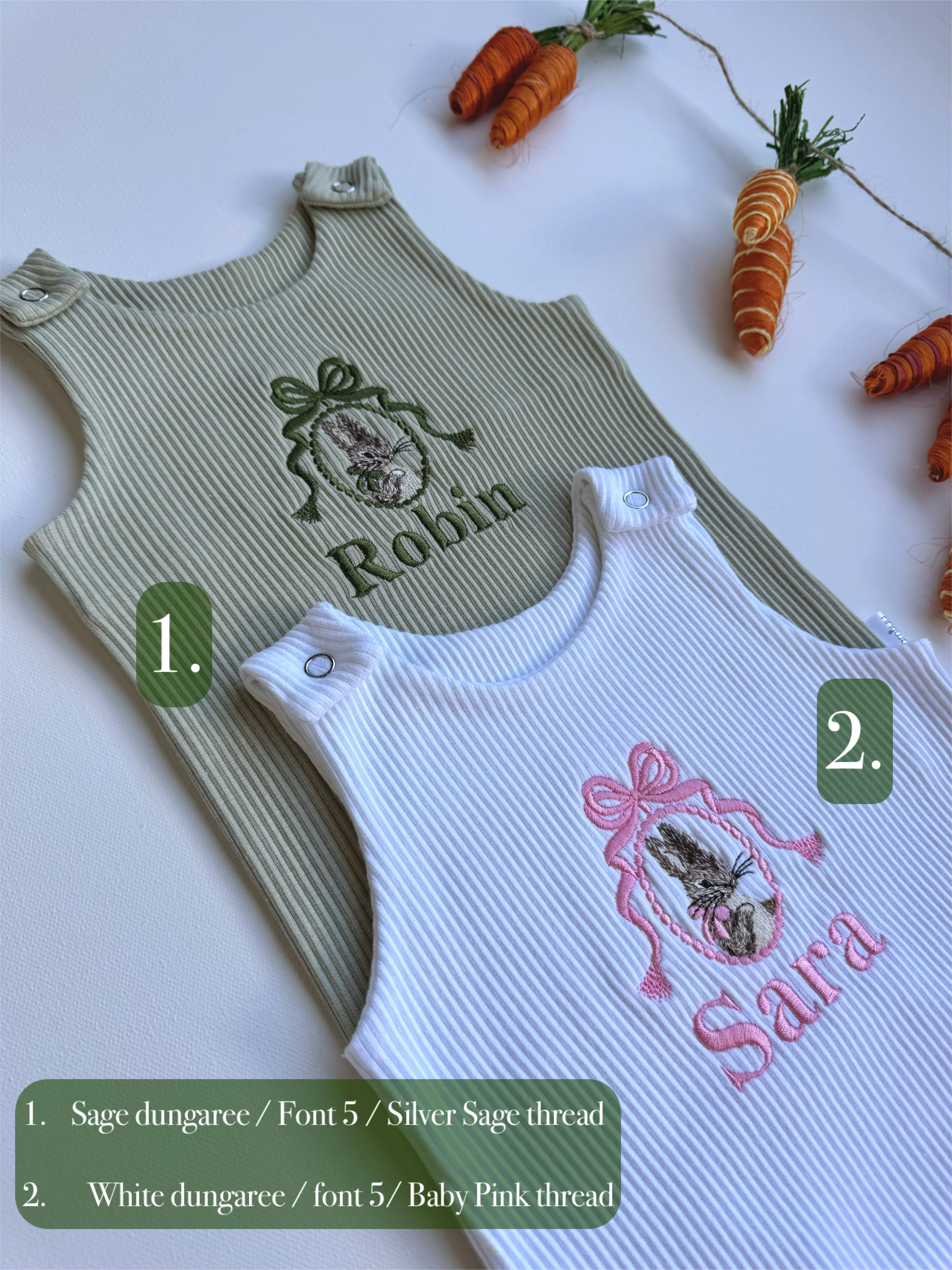 Easter Bunny Baby Dungarees