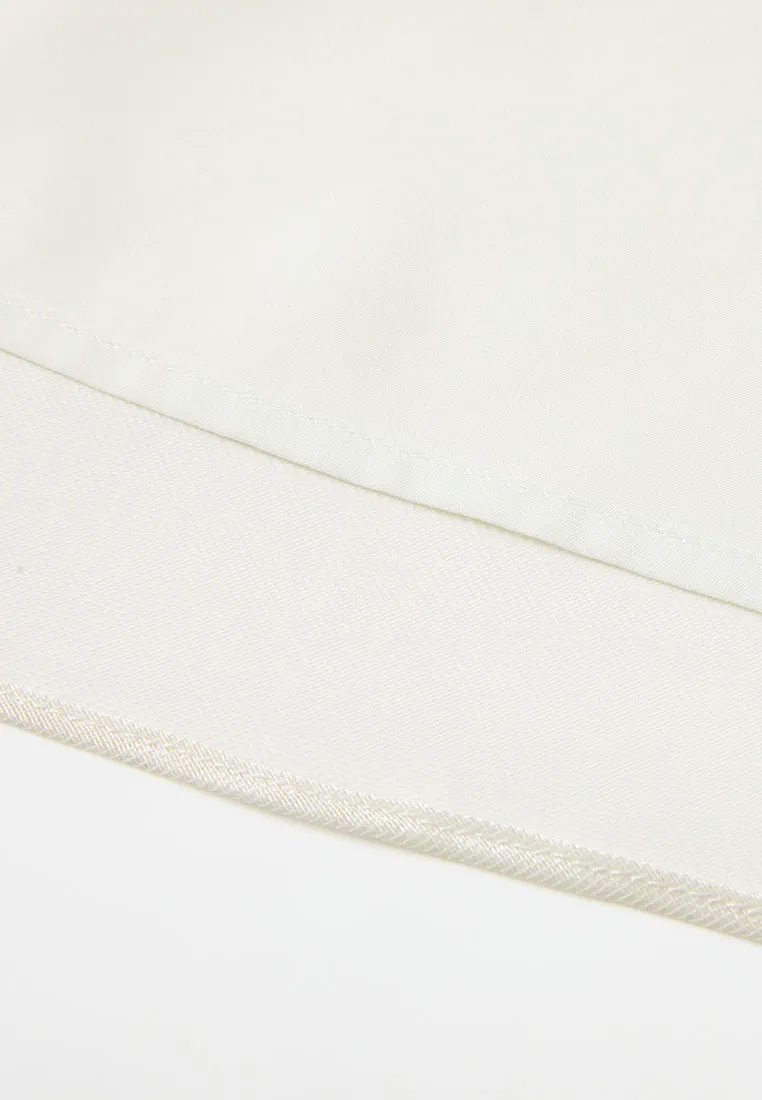 Elasticated-waistband Layered Maxi Mesh Skirt Cream