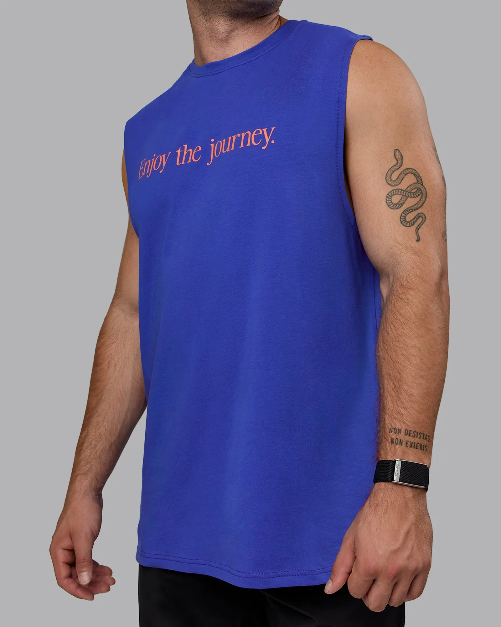 Enjoy The Journey FLXCotton Tank - Power Cobalt-Orange