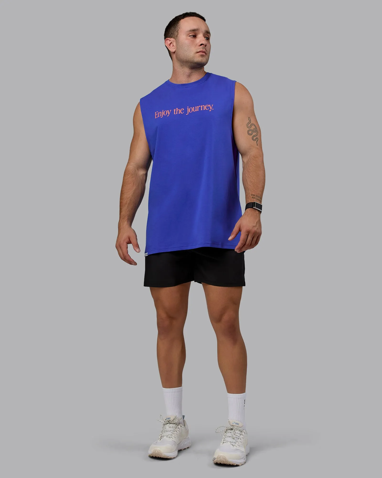Enjoy The Journey FLXCotton Tank - Power Cobalt-Orange