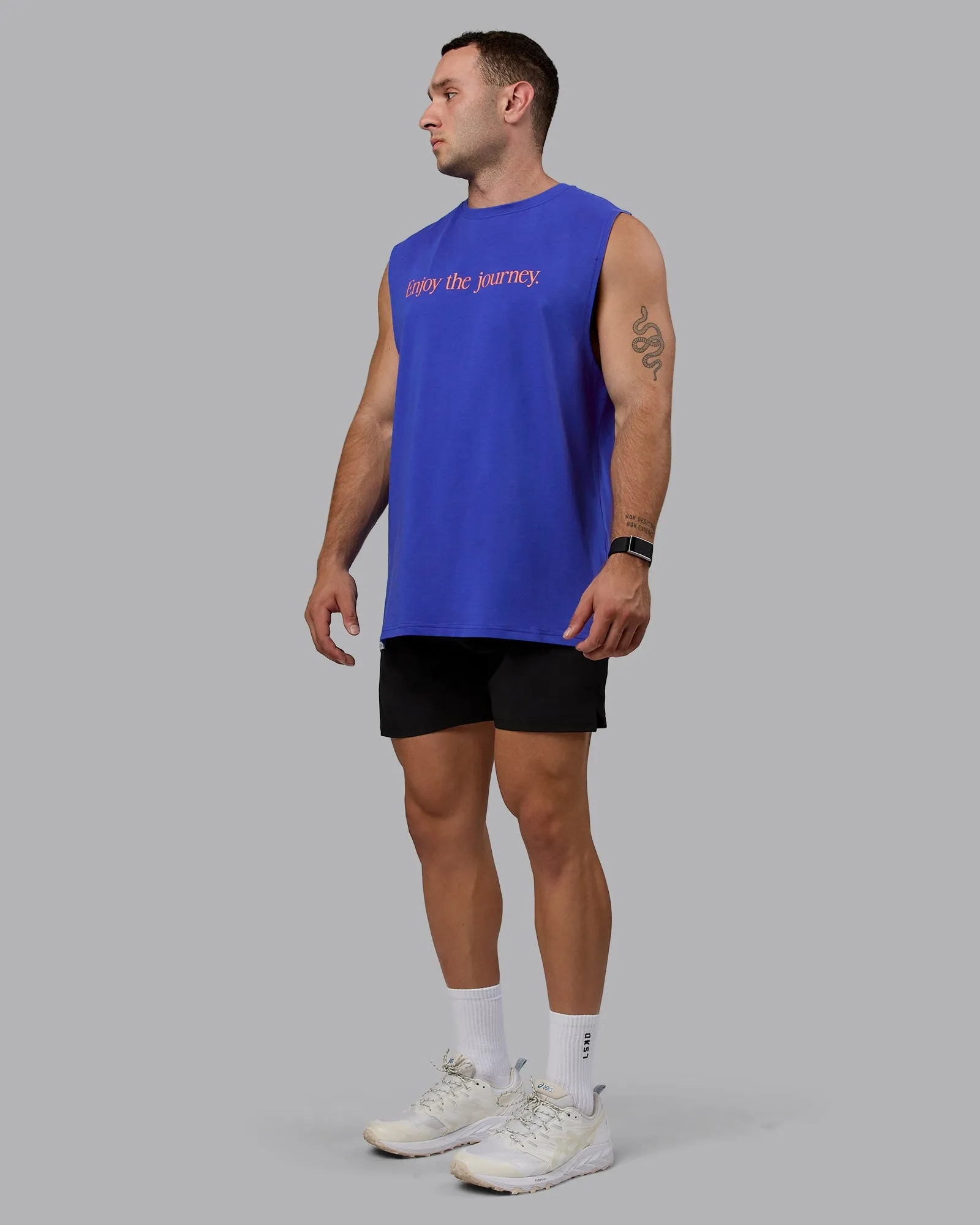 Enjoy The Journey FLXCotton Tank - Power Cobalt-Orange