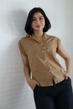 ERIN Button-down Sleeveless Top (Mocha)