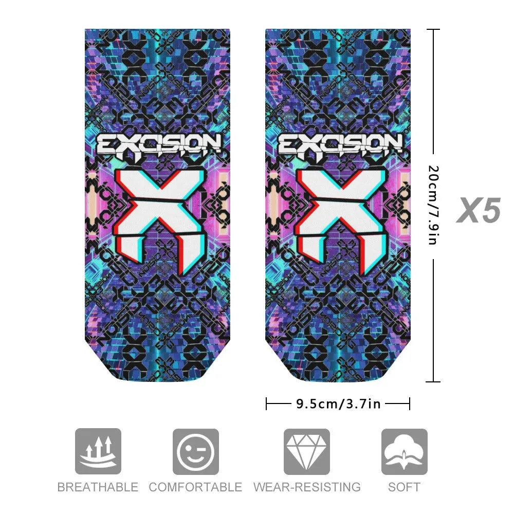 Excision Ankle Socks (5 Pairs) Sweat-proof, Odor-proof, Breathable